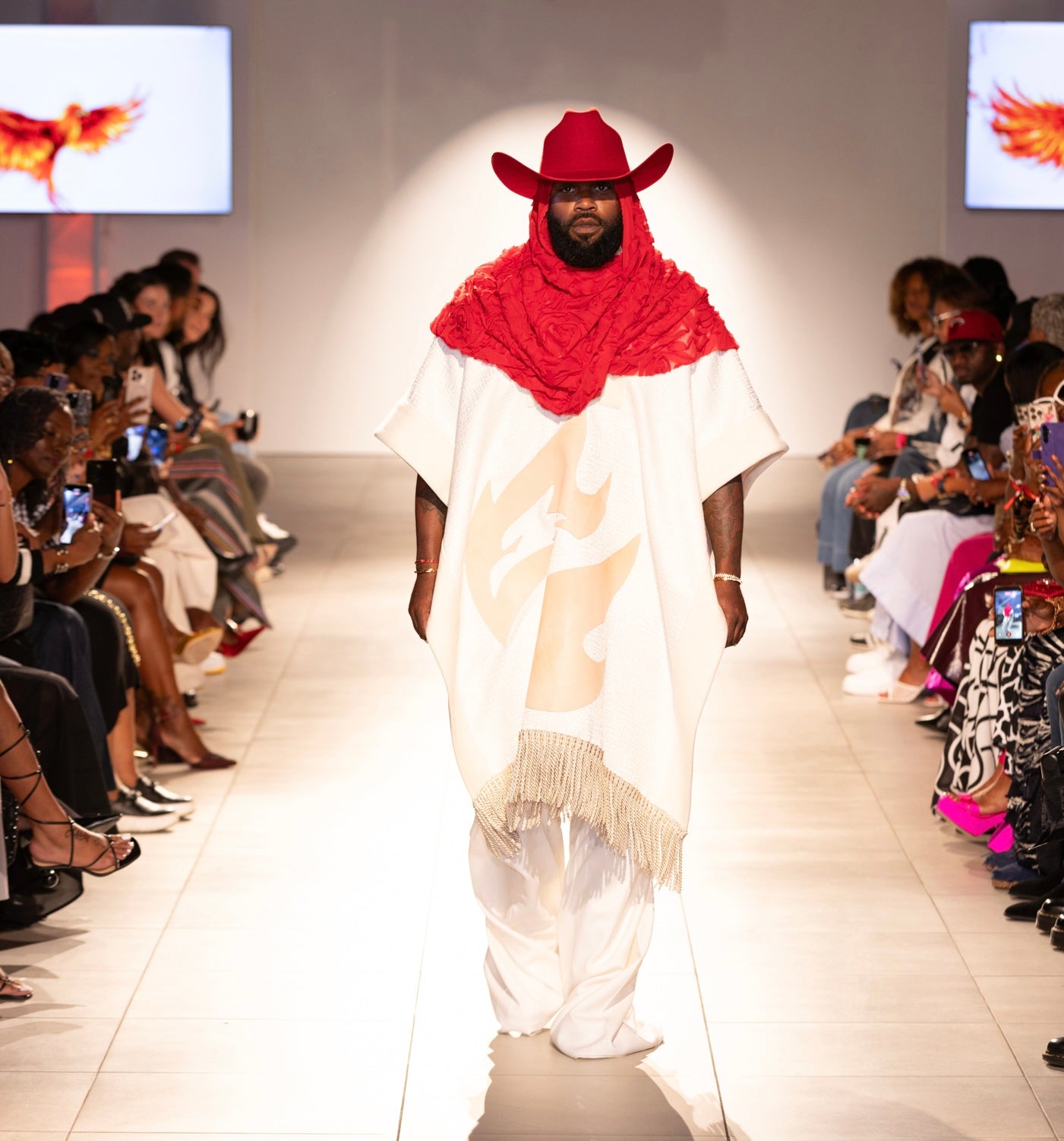 PHOENIX CASHMERE & LEATHER FRINGED PUNCHO!!